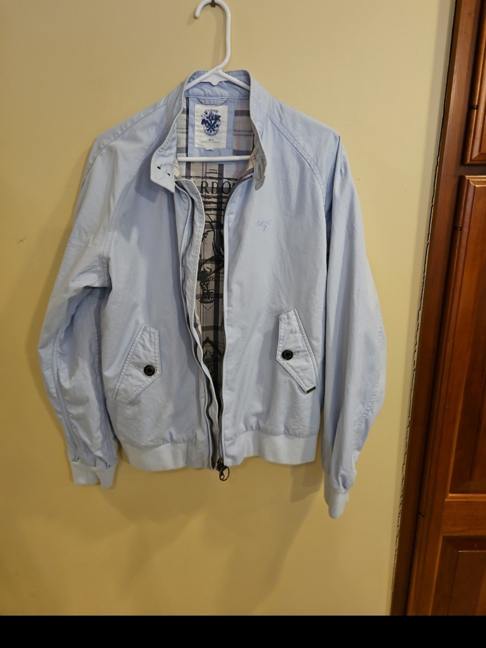 Barbour Light Blue Baracuta Style Harrington Jacket